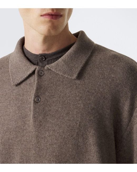 Lisa Yang Brown Rufus Cashmere Polo Sweater for men