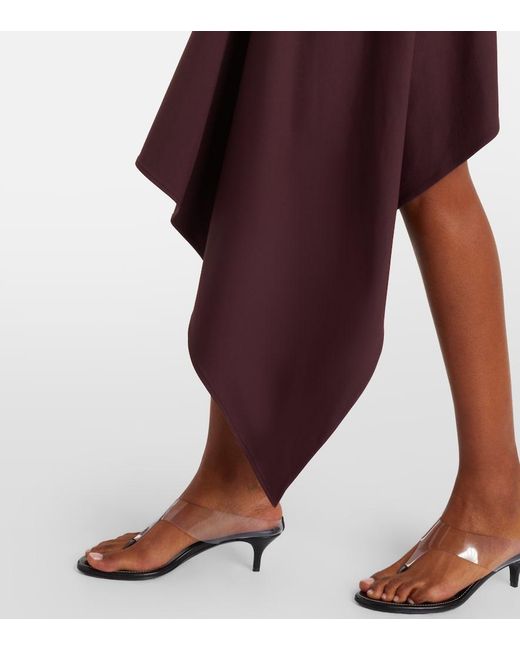 Magda Butrym Purple Floral-Applique Draped Miniskirt