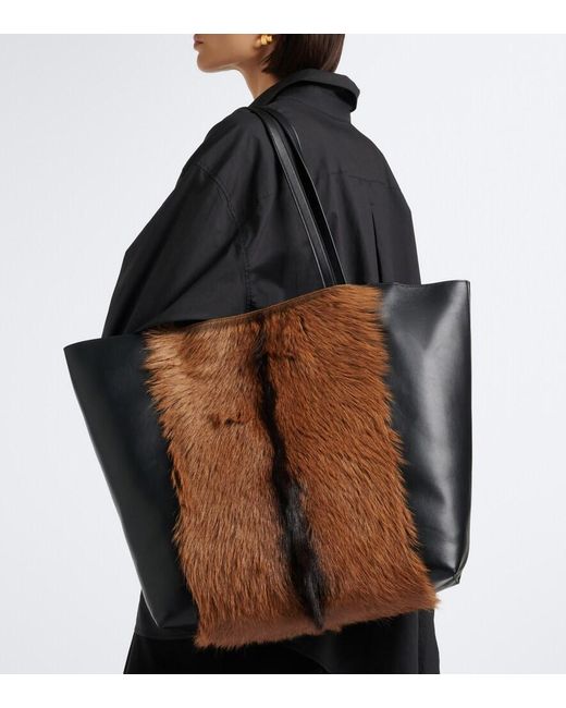 Totême Brown Roam Large Leather Tote Bag
