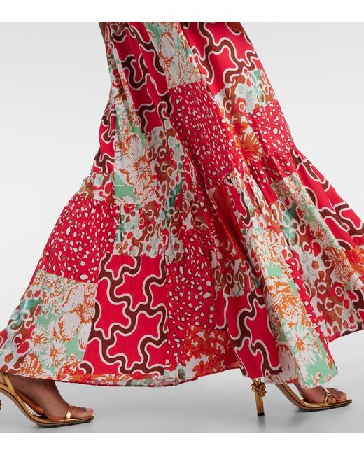 Diane von Furstenberg Red Etta Floral Maxi Dress