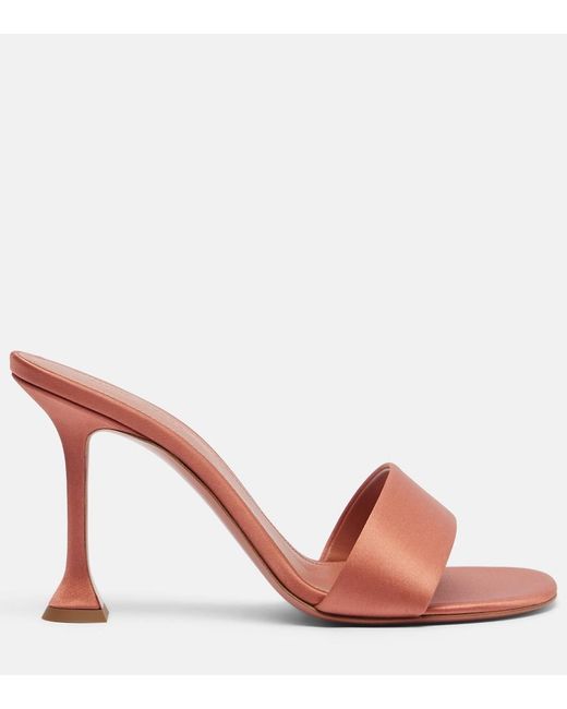 AMINA MUADDI Pink Andreea Satin Sandals