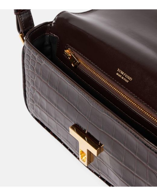 Tom Ford Black Wallis E/w Small Patent Leather Shoulder Bag