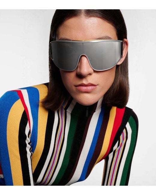 Loewe White Signature Shield Sunglasses