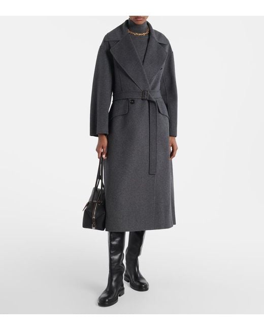 Max Mara Black Mantel Aus Schurwolle
