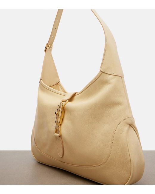 Gucci Natural Jackie Medium Leather Shoulder Bag