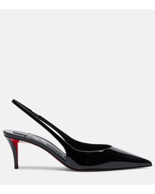 Christian Louboutin Black Miss Z 60 Patent Leather Slingback Pumps