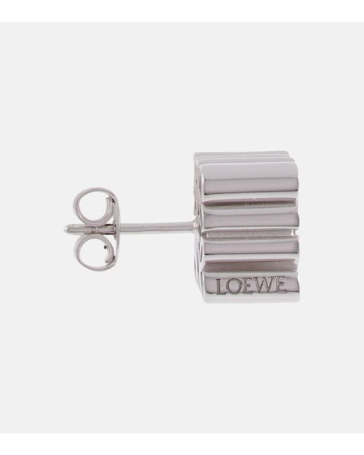 Loewe White Anagram Sterling Silver Earrings