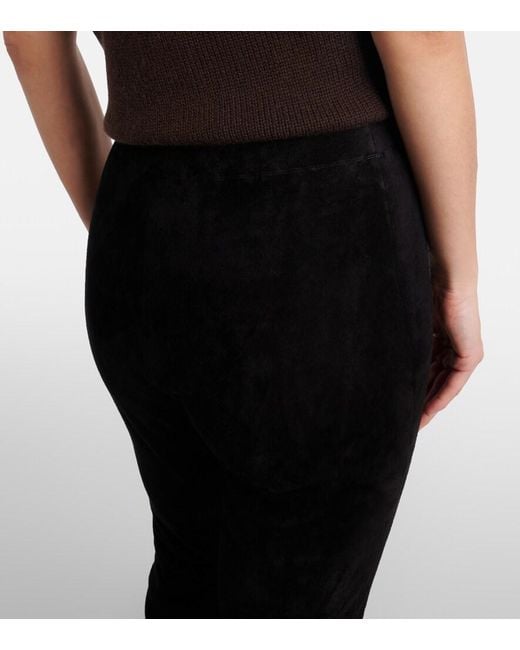 Stouls Black Carolyn Mid-Rise Suede Leggings