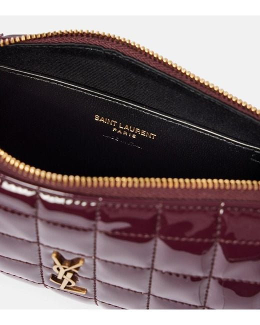Saint Laurent Purple Cassandre Matelasse Faux Leather Pouch
