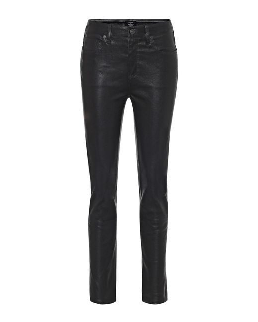 Citizens of Humanity Harlow High-rise Skinny Leather Pants in Black | Lyst