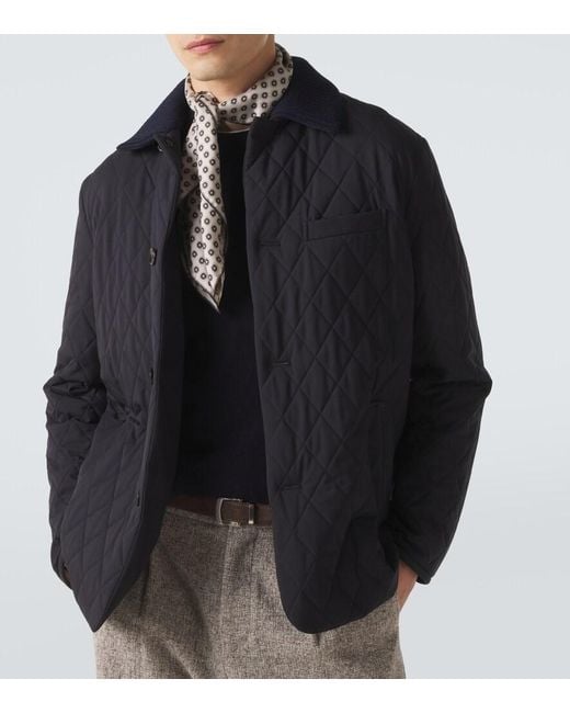 Agnona Natural Printed Silk Twill Scarf for men