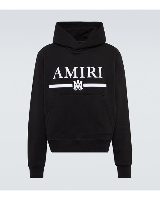 Amiri Ma Bar Logo Cotton Hoodie in Black for Men - Lyst