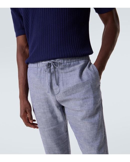 Pantaloni Regular Oscar di Frescobol Carioca in Blue da Uomo