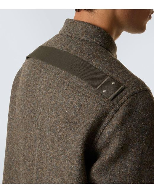 Rick Owens Green Wool Overshirt for men