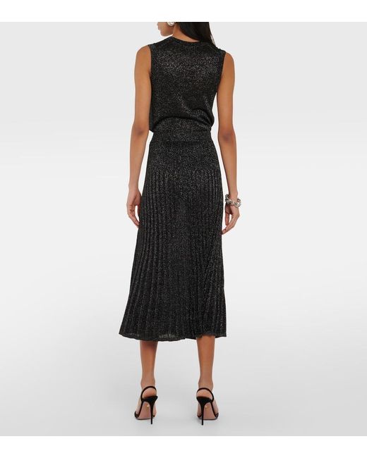 Jupe Midi En Maille Cotelee Joseph en coloris Black