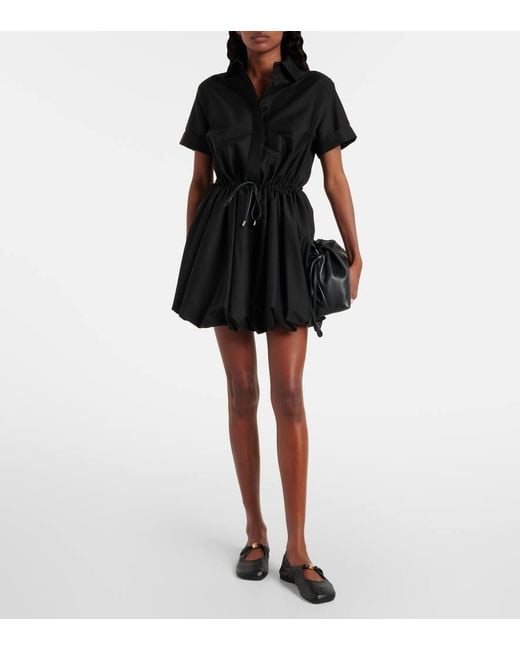 Loewe Black Minikleid Balloon Aus Gabardine