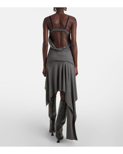 Abito Corto Asimmetrico di The Attico in Gray