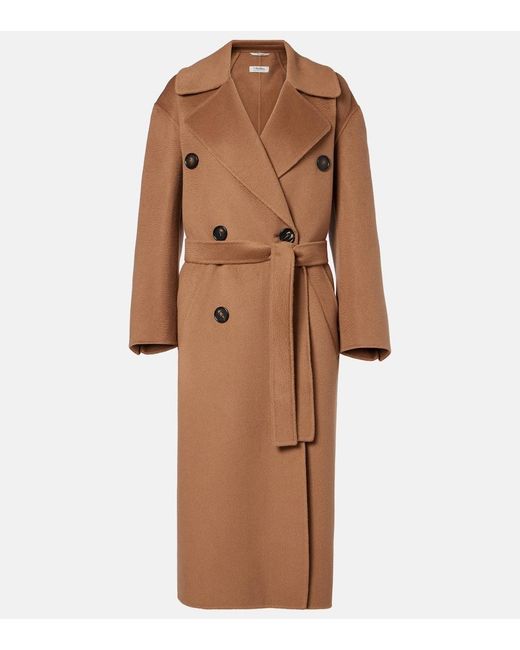 Max Mara Brown Mantel Aus Wolle Und Kaschmir