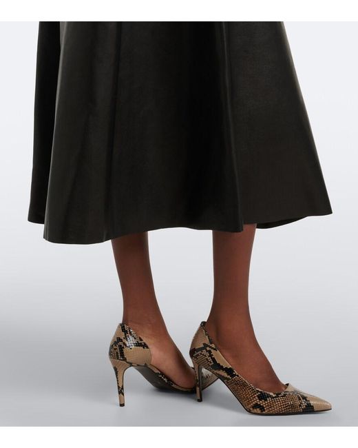 Nour Hammour Black Lenley Leather Skirt