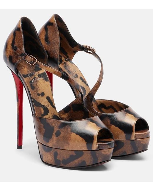 Christian Louboutin Brown Miss Zigourata 160 Leather Platform Pumps