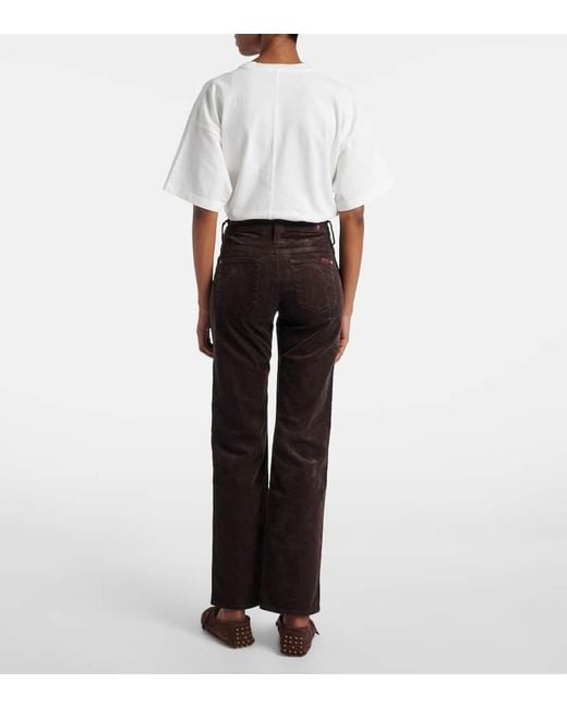 7 For All Mankind Black Calie Straight Mid-Rise Flared Jeans