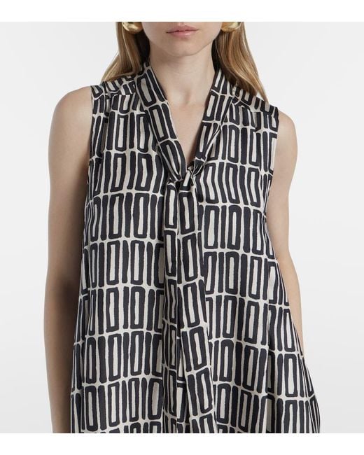 Max Mara Natural Jackie Silk Twill Midi Dress