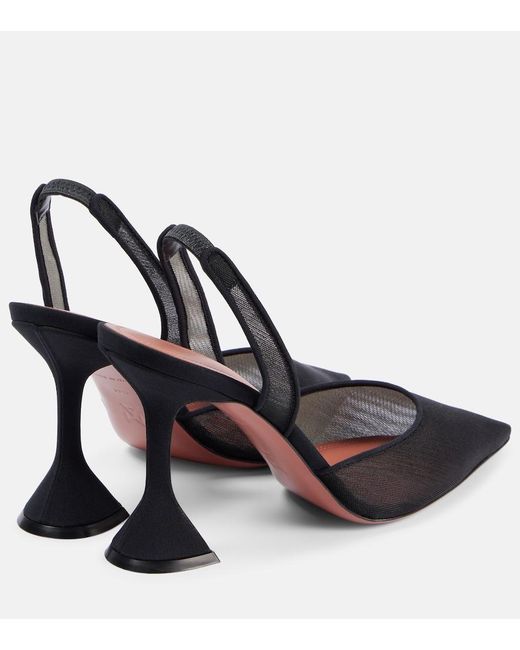 AMINA MUADDI Black Holli Mesh Slingback Pumps