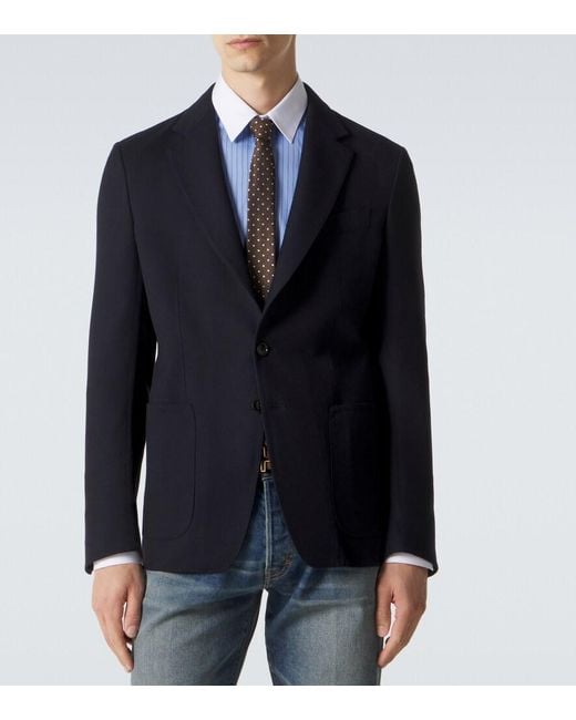 Tom Ford Blue Wool Jacket for men