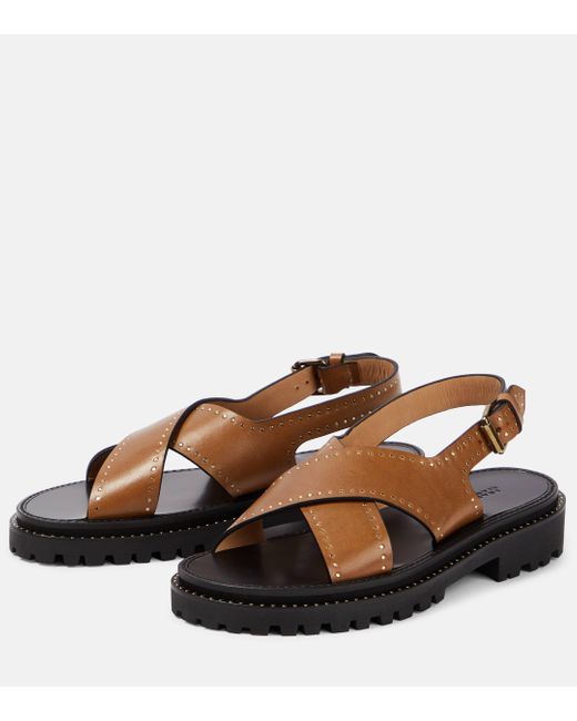 Isabel Marant Brown Leather Sandals