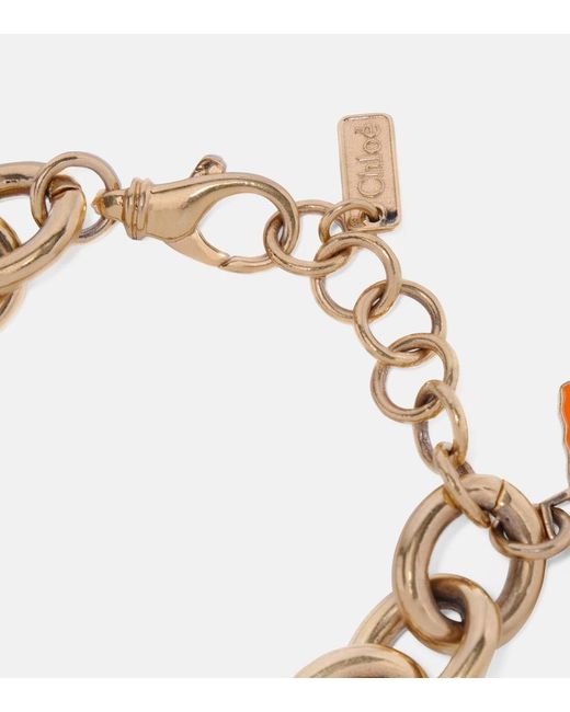Chloé White Postcards Embellished Necklace