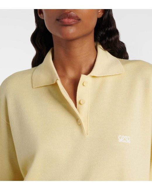 Loewe Natural Double L Cashmere And Silk-Blend Polo Sweater