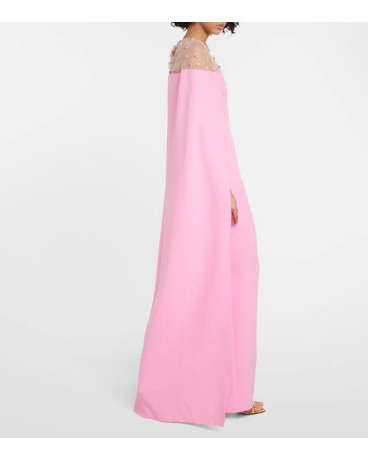 Safiyaa Pink Ambere Caped Gown