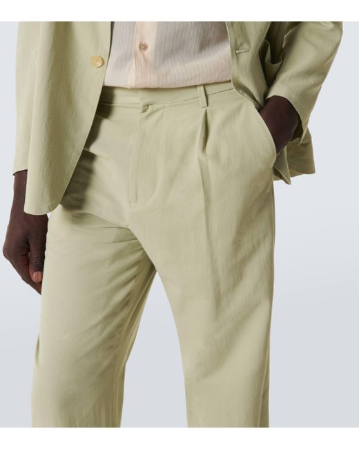 Pantalon droit en coton et soie Auralee pour homme en coloris Natural