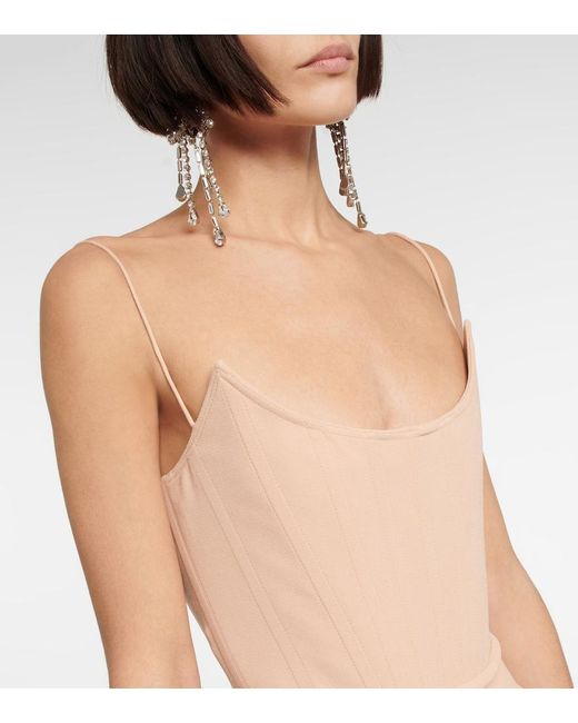Alex Perry Natural Caine Corset Minidress