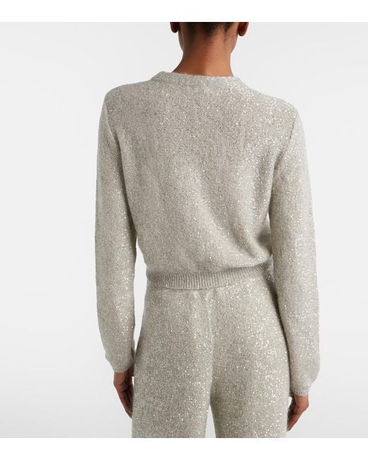 Brunello Cucinelli Gray Sequined Sweater