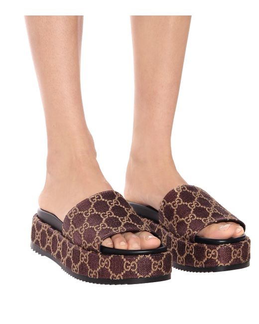 gucci jacquard slides