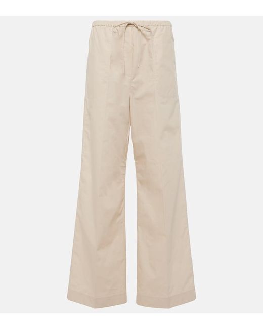 Totême Natural High-Rise Cotton Wide-Leg Pants