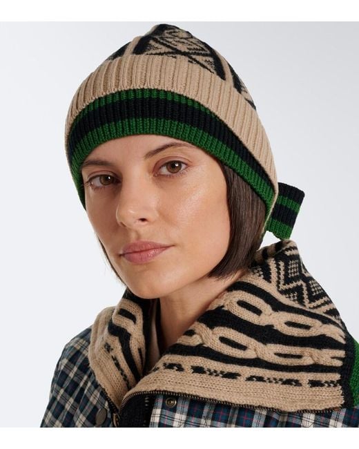 Dries Van Noten Green Wool Beanie