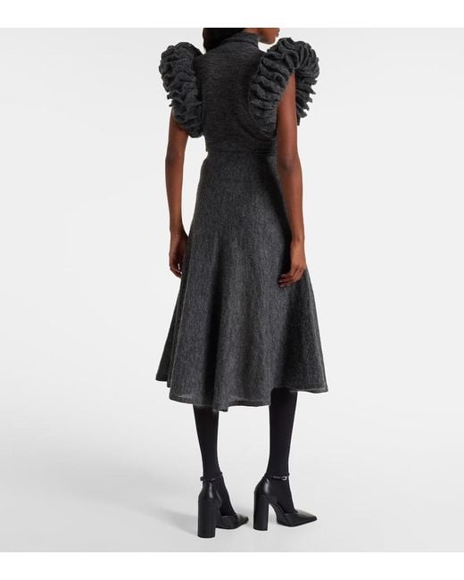 Alaïa Gray Midirock Aus Einem Mohairgemisch