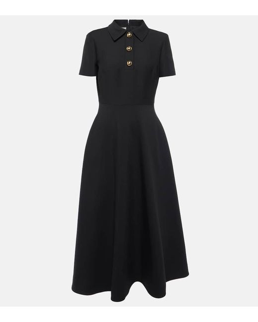 Valentino Black Midikleid Aus Crepe Couture