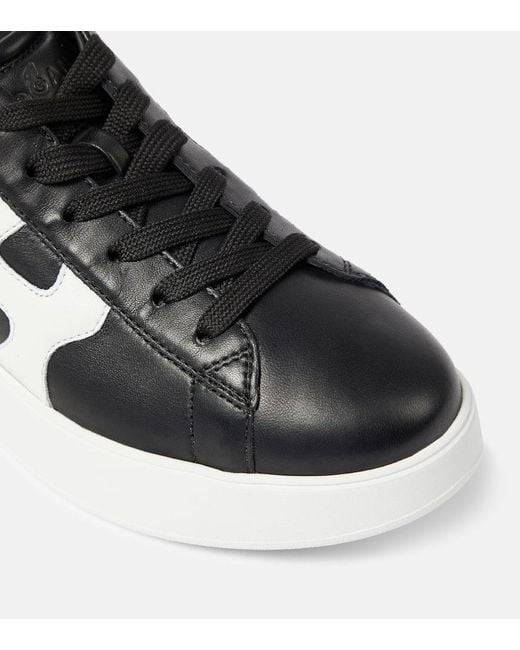 Hogan Black Rebel Leather Platform Sneakers