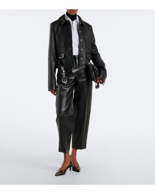 Altuzarra Black Bix Leather Tapered Pants