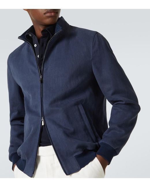 Thom Sweeney Blue Linen Blouson for men