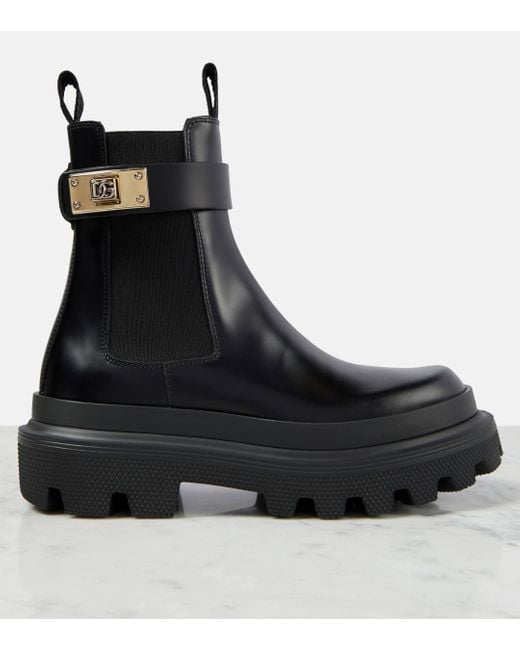 Dolce & Gabbana Black Chelsea Ankle Boots