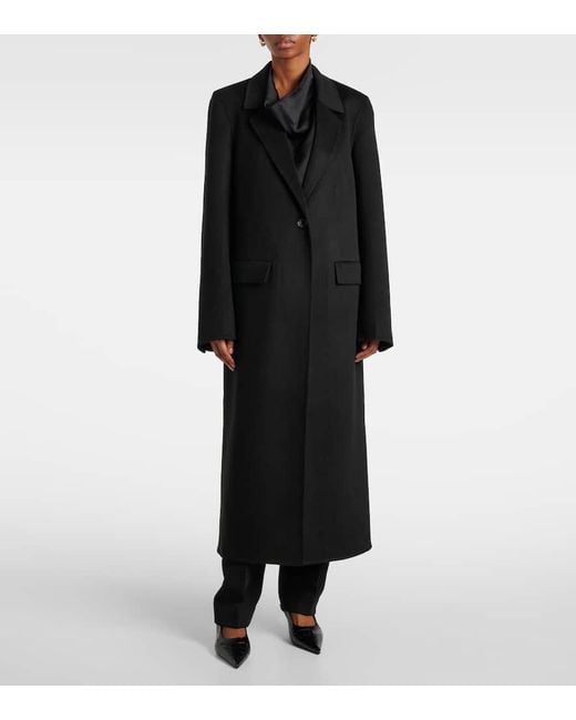 Manteau Noir En Melton Double Face Totême  en coloris Black