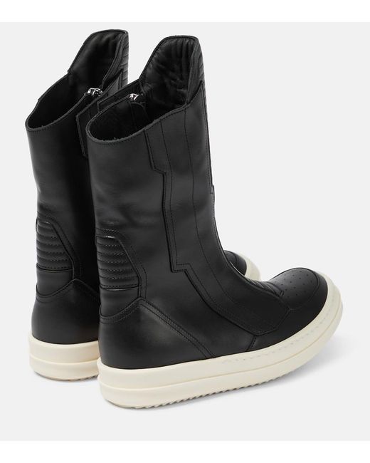 Rick Owens Black Leather Sneakers