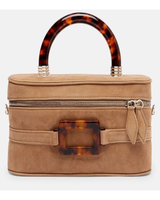 Roger Vivier Brown Schultertasche Vanity Mini Aus Veloursleder