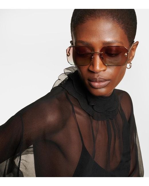 BVLGARI Brown Serpenti Square Sunglasses