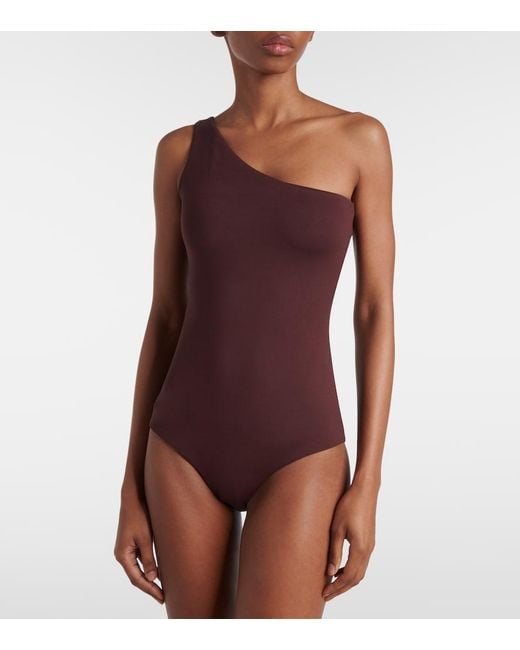 Magda Butrym Purple Floral-Applique Swimsuit