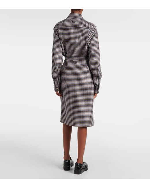 Prada Gray Wool Pencil Skirt